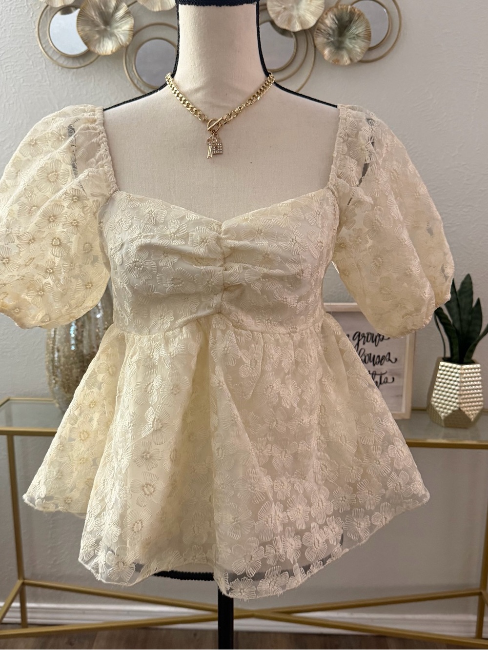 Altar'd State Katy Floral Babydoll Top - Picture 3 of 7